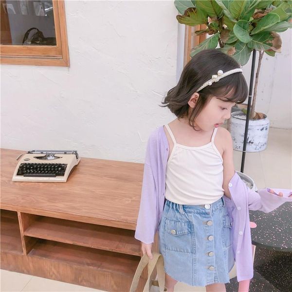 

skirts 2021 summer arrival korean style cotton pure color fashion all-match mini skirt with buttons for cute sweet baby girls, Blue