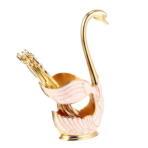 

set swan design lovely cake snack fruit forks household ornaments