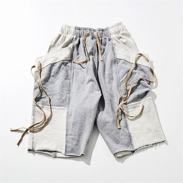 

men's sporty casual / sporty chinos shorts bermuda shorts drawstring elastic waist short pants daily sports micro-elastic color block b, White;black