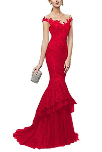 

party dresses women long tulle prom lace appliques homecoming dress for girls court triain formal evening gown, White;black