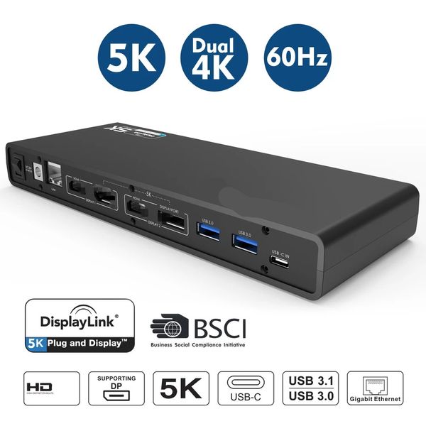 Universal USB 3.0 Docking Station USB-C Dual 4K Ultra Dock DP Gen1 Gen1 Tipo-C Gigabit Ethernet Estenda e Espelho Modo de Vídeo