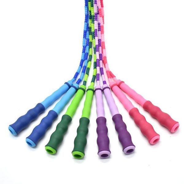 

jump ropes pvc bamboo rope kids non-slip handle skipping exercise fitness sports tool hard bead yoga