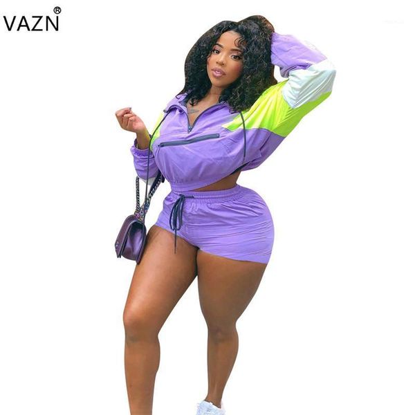 

summer lady 2 pieces hooded zipper purple shorts set streetwearstule casual 8311 women's tracksuits, Gray