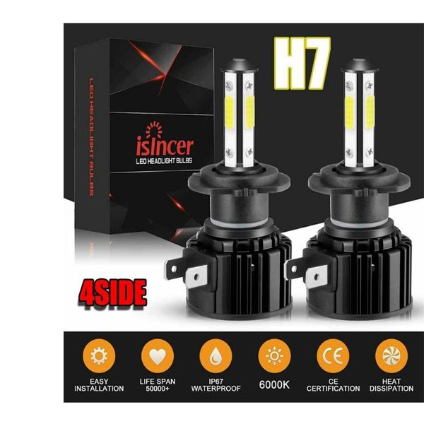 

car headlights led h7 headlight bulbs 110w 16000lm h11 h8 h9 9005 9006 auto headlamp fog light 360Â° super bright 12v 6500k 1pc