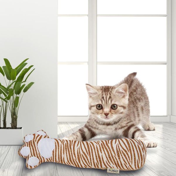 

cat toys mint toy toothbrush ball leopard print chewer with catnip bite resistant edible molar rod pet tooth cleaning doll
