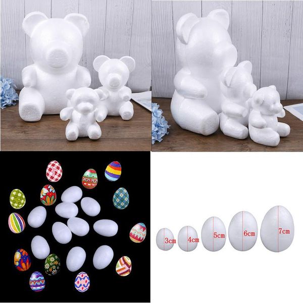 

party decoration modeling bear foam polystyrene styrofoam white egg gifts heart ball ornaments crafts flower easter
