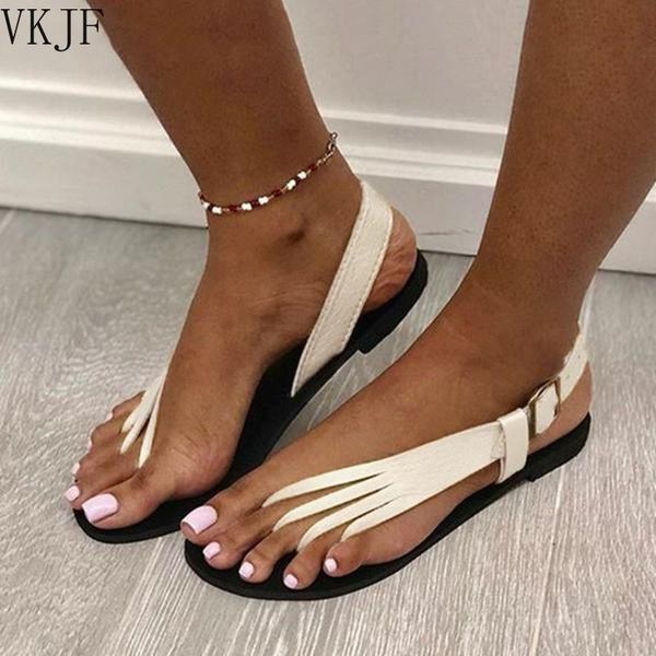

sandals 2021 summer women solid color buckle fashion woman beach shoes ladies anti-slip flat peep toe causal outdoor, Black