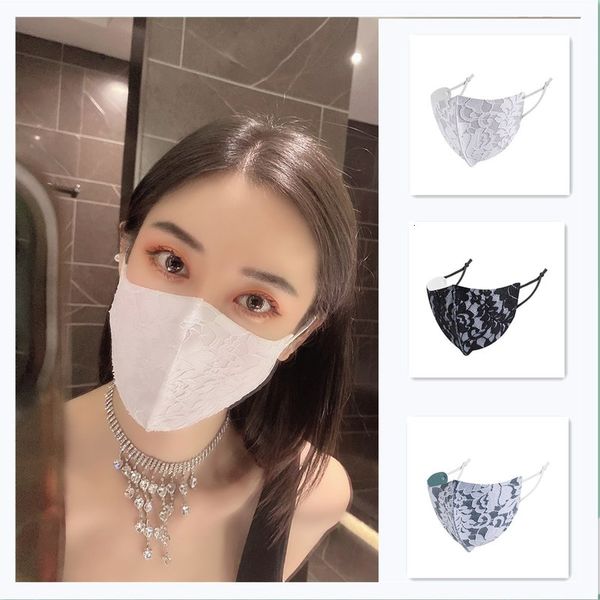 

star spring summer breathable star washable lace air layer space cotton stereo mask