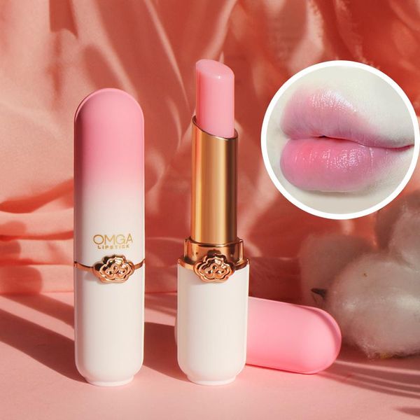 

lip gloss crystal temperature change vitality color lipstick peach girl care waterproof beauty makeup tslm2