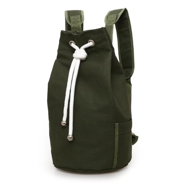 

backpack casual men canvas large capacity barrel string drawstring daypack for back pack backpacks rucksack 2021