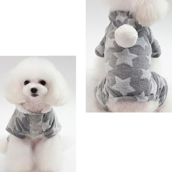 

dog apparel thick printed star pet coat clothing soft chihuahua fleece jacket winter warm small clothes hooded four-legged year