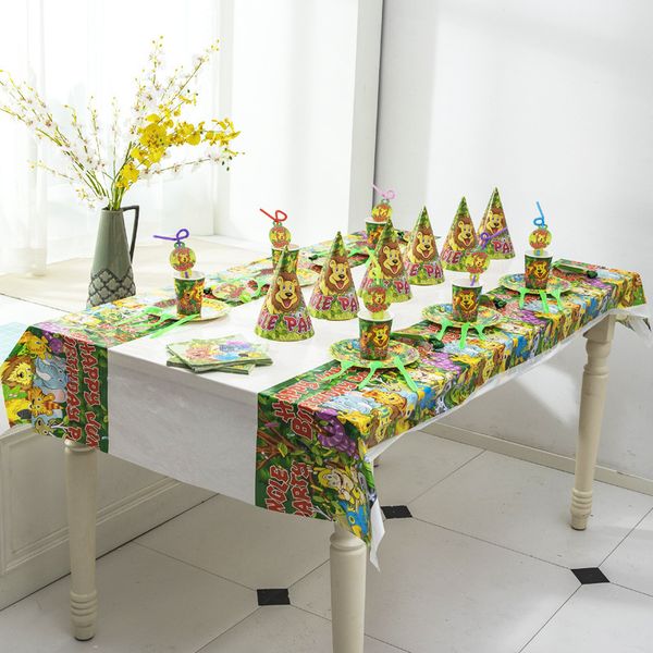 

disposable party tableware forest animal set decoration supplies site layout props