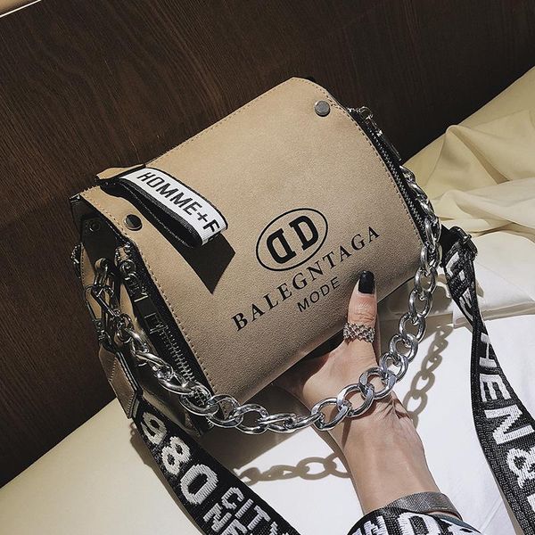 

cross body women's leather shoulder strap, wide letter chain design, 2021