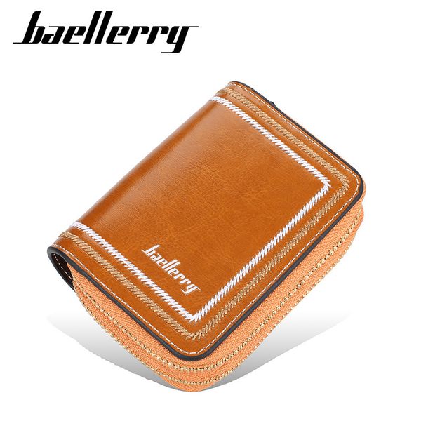

baellerry new wallet multi organ card women's vertical key bag double zipper, Red;black
