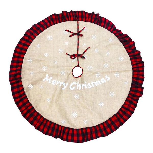 

christmas decorations tree skirt 48 inch red and black plaid ruffle edge large xmas skirts for holiday