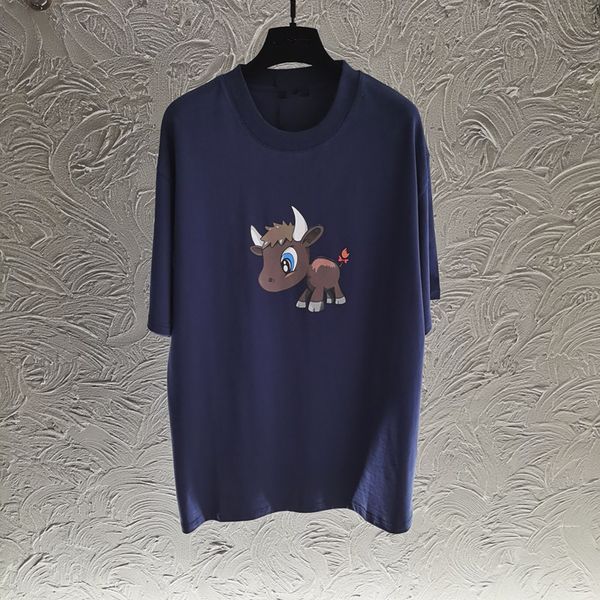 

2021 womens summer tees shorts women clothing t-shirt cartoon fashion cow print designer, White