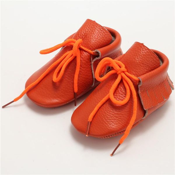 

first walkers sell baby shoes genuine leather lace born tassel girls boys soft moccasins