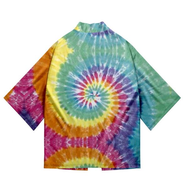 

tie dye 3d printing japanese kimono haori yukata cosplay women/men fashion colorful jackets clothes asian ethnic clothing, Red