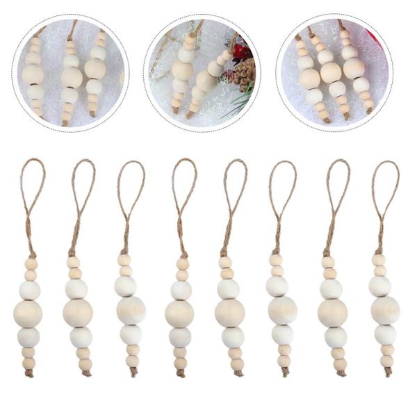 

napkin rings 8pcs wooden bead holder restaurant ring for decor (beige)