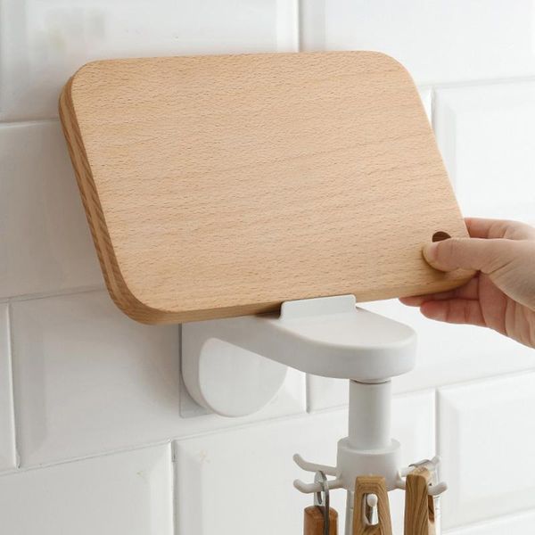 

kitchen storage & organization 360 degree rotation perforation-tool cooking utensils set multifunctional wall 6 sticky hook