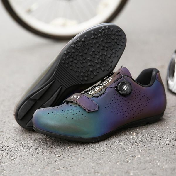 

cycling footwear shoes men outdoor non-lock biking sneakers professional rubber sole sapatilha ciclismo racing road bike bicycle, Black