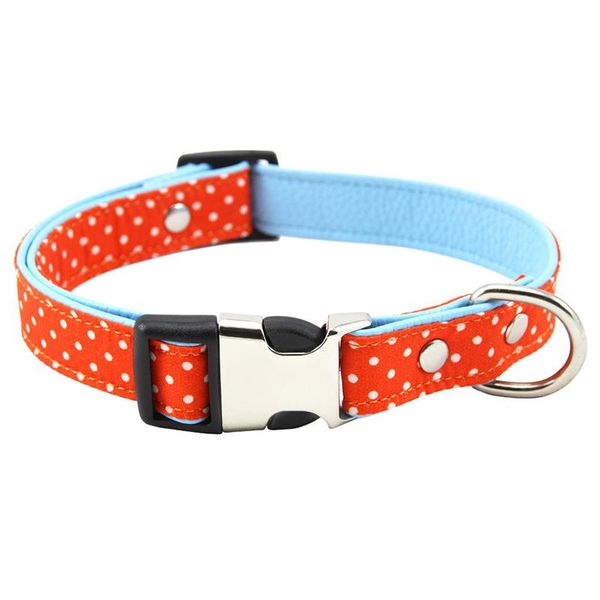 

pet dot printed collar with seatbelt buckle puppy neck strap quick to release adjustable for outdoor walking mc n06 dog collars & leashes