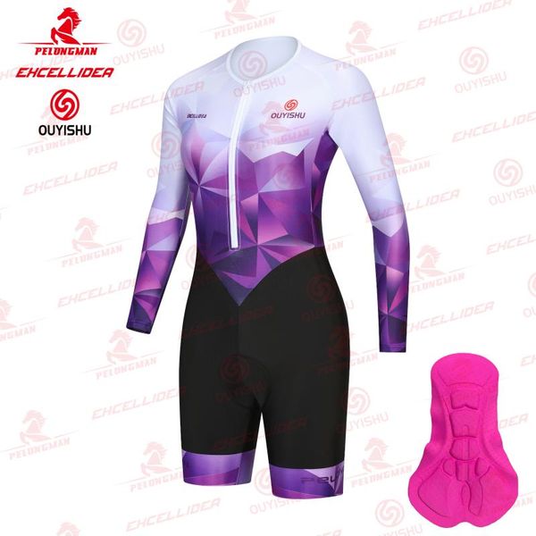 

racing sets excellidea white blue women cycling jumpsuit short sleeve female skinsuit, Black;blue