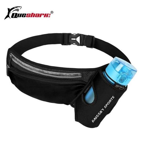 

running belt with water bottle holder hydration waist pack men women cycling walking hiking reflective fanny for 7'' phones outdoo