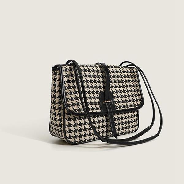 

evening bags autumn and winter vintage houndstooth canvas tote wild commute high capacity shoulder handbag