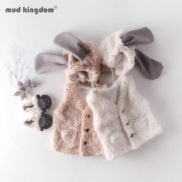 

mudkingdom girl boy sherpa vest jackets with ear hat baby kids autumn vests waistcoat for children clothes outerwear, Camo