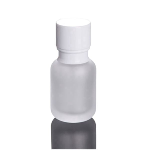 

50ml frost glass cosmetic bottles 1.7oz glass lotion bottles 50cc glass press bottle with cap empty bottle botella