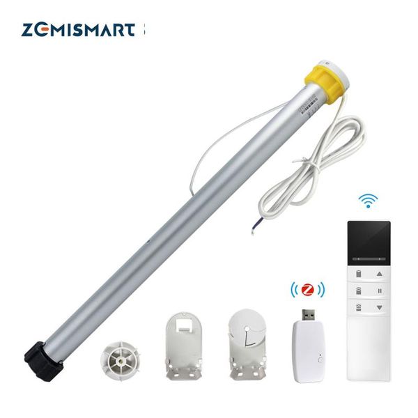

zemismart tuya smart roller shade blind with zigbee usb dongle electric automatic curtain motor alexa google home 37mm 38mm tube control