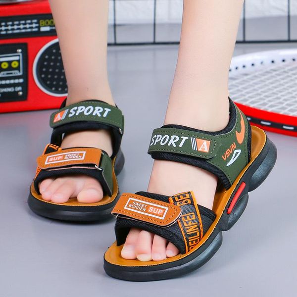 

brand boy sandals children' shoes pvc non-slip deodorant child baby soft-soled beach kids 25-42 summer boots, Black;grey