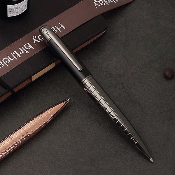 

ballpoint pens luxury rotating metal ball point pen business signature office stationery supplies, Blue;orange