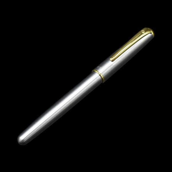 

1pcs classic stainless steel fountain pen 0.5mm nib luxury silver white office business writing ink pens gift stationery