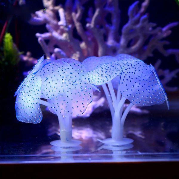 

decorations 1pc silicone simulated aquatic plants fluorescent vivid jellyfish decoration creative fish tank glowing artificial jellyfishes