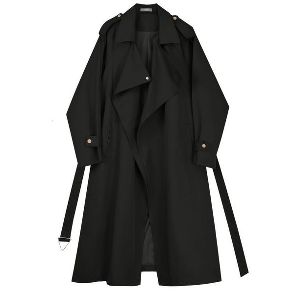 

women's trench coats casual long coat with sashes england style windbreaker 2021 classic chic office ladies outerwear abrigo mujer, Tan;black