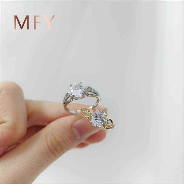 

mifeiya new trendy crystal zircon engagement rings for women female wedding jewelry accessories gift fashion women rings g1125, Slivery;golden