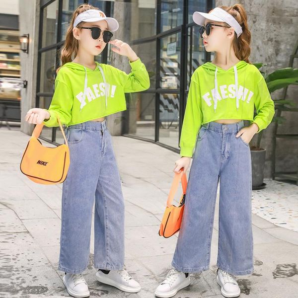 

jeans spring baby girls casual loose denim wide-leg pants fashion comfort kids clothes girl trousers for 6 8 10 12 years, Blue