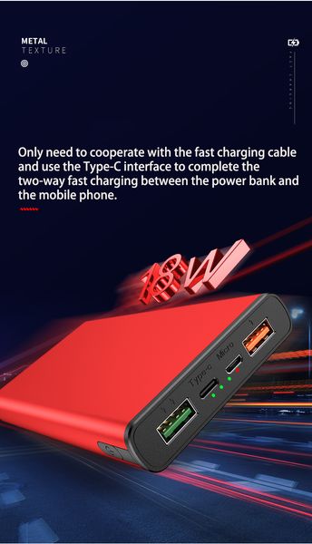 

18w usb type c external batteries qc3.0 external batteries 100000mah portable cell phone power banks
