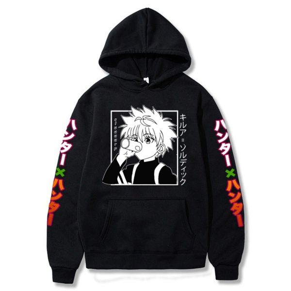 

X Hunter men's and women's hoodi, high-quality sweaters, animation dign, Harajuku hip-hop style, new in 2021, Black