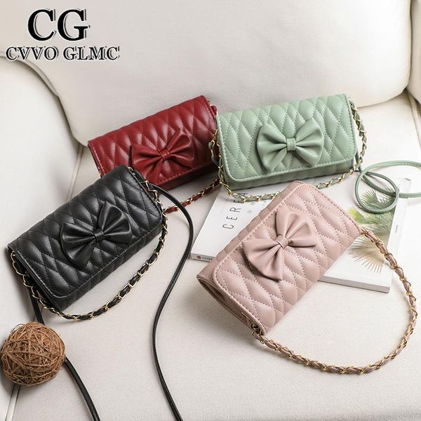 

women's handbags 2021 fashion brand designer pu leather shoulder bag bow cross-body girly chain women bags