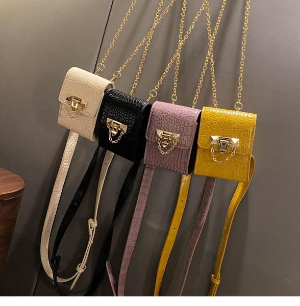 

shoulder bags crocodile pattern waist bag women 2021 fashion fanny pack retro mini travel chest belt leather bum girls small purse