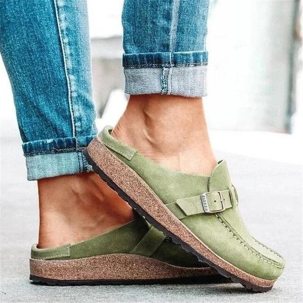 

ladies half slippers fashion flat bottom non-slip simple light and comfortable large size casual women shoes, Black
