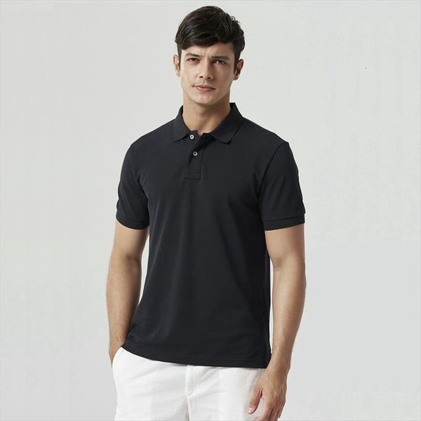 

cotton shirt pure color classic men polos short sleeve casual business social, White;black