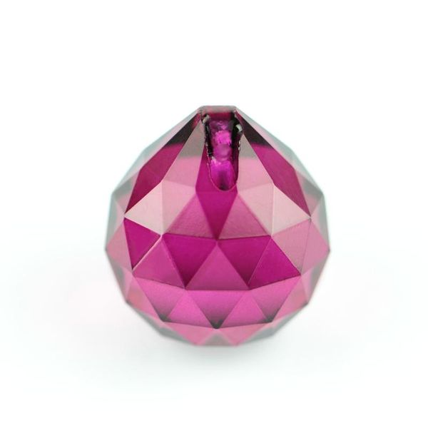 

40pcs/lot, rose red color 40mm crystal faceted ball chandelier prism fengshui balls products x-mas decoration