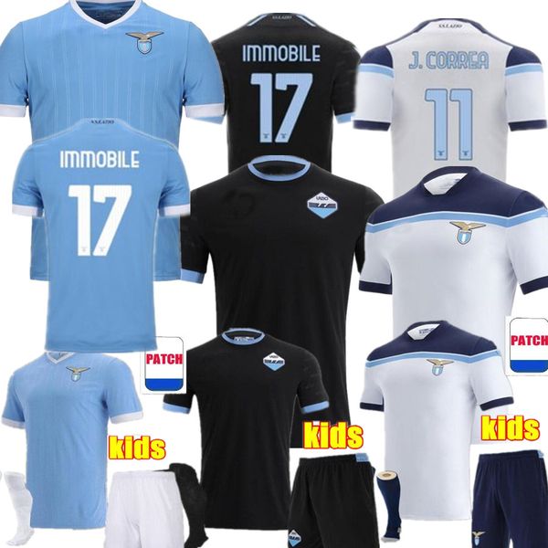 

lazio jerseys 21 22 soccer immobile j.correa luis alberto sergej vestiti da calcio maglia lucas men kids kits uniforms football shirt 2021 2, Black;yellow