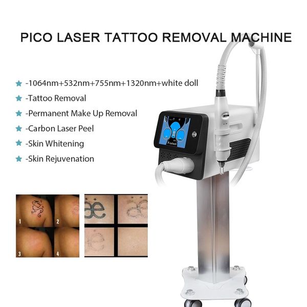 Portable Pico ND YAG лазерная машина для пигментации и родиной татуировки отбеливающее отбеливание кожи Омоложение углеродного кожура устройства