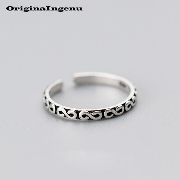 

cluster rings letters ring real 925 silver jewelry vintage charm boho minimalism birthday gift haut femme bague for women anillos, Golden;silver