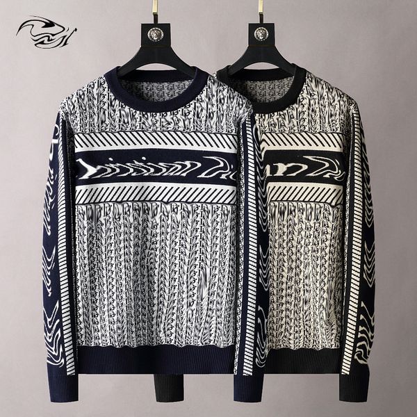 

autumn high 22ss quality mens sweater embroidery long sleeve men women hoodie streetwear knitted letter pullover designer slim sport fashion, White;black